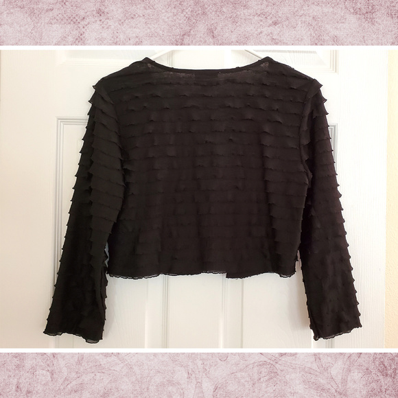 Chico's Traveler's Beaded Layered Mesh Bolero - Picture 5 of 5